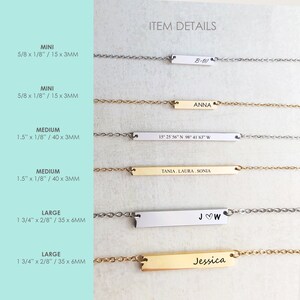 Op maat gegraveerde ketting voor vrouw, gepersonaliseerde barnaamketting, verjaardagscadeau voor moeder, cadeau voor beste vriend, bruidsmeisjegeschenken afbeelding 2