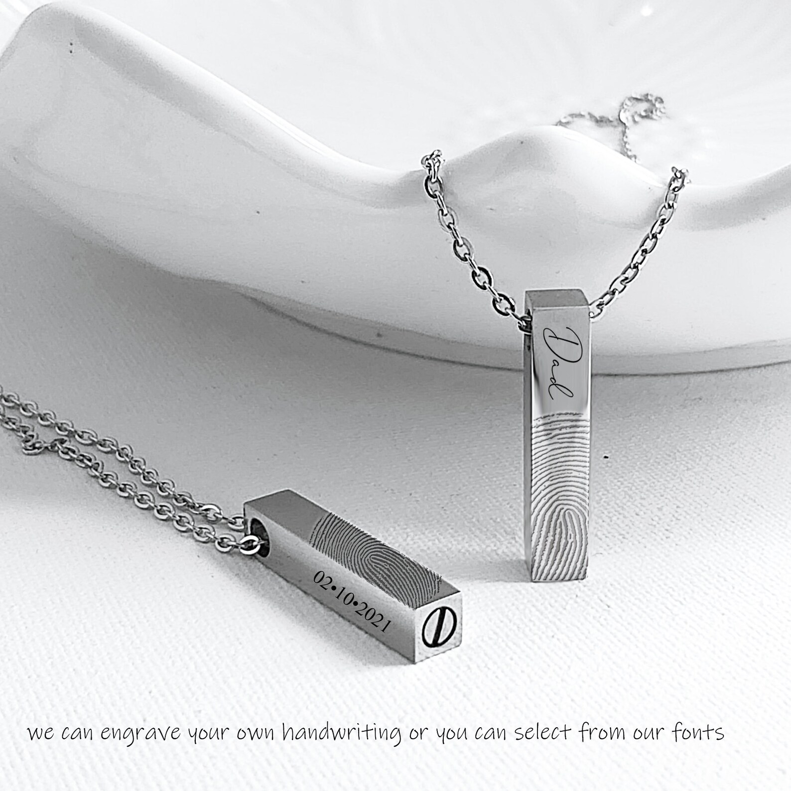 Fingerprint Urn Necklace for Ashes Deceased Thumbprint Etsy