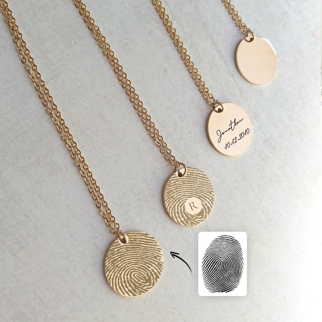 Fingerprint Necklace, Thumbprint Memorial Jewelry, Grief Jewelry, Loss ...