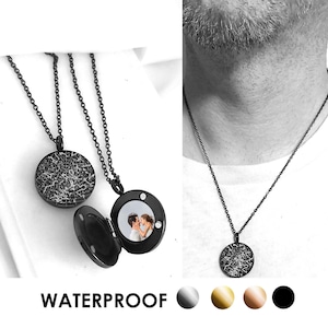 Medaillon-Halskette mit Foto für Männer, Geschenk für Geburtstag, Jahrestag & Valentinstag für Freund und Mann, Astrologie Geschenk
