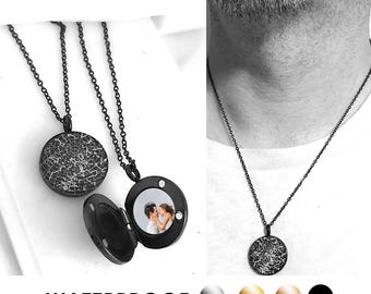 Star map locket necklace with photo for men, personalized birthday, anniversary & Valentines gifts for boyfriend and husband, astrology gift
