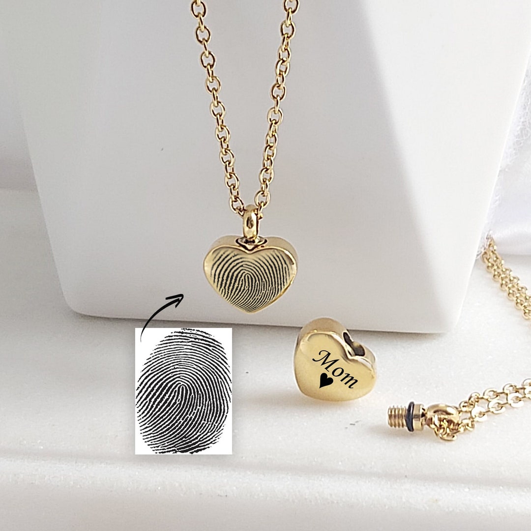 Fingerprint Urn Necklace for Human Ashes Cremation Jewelry - Etsy Canada