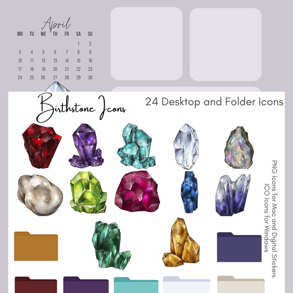 Birthstone Calendar Etsy