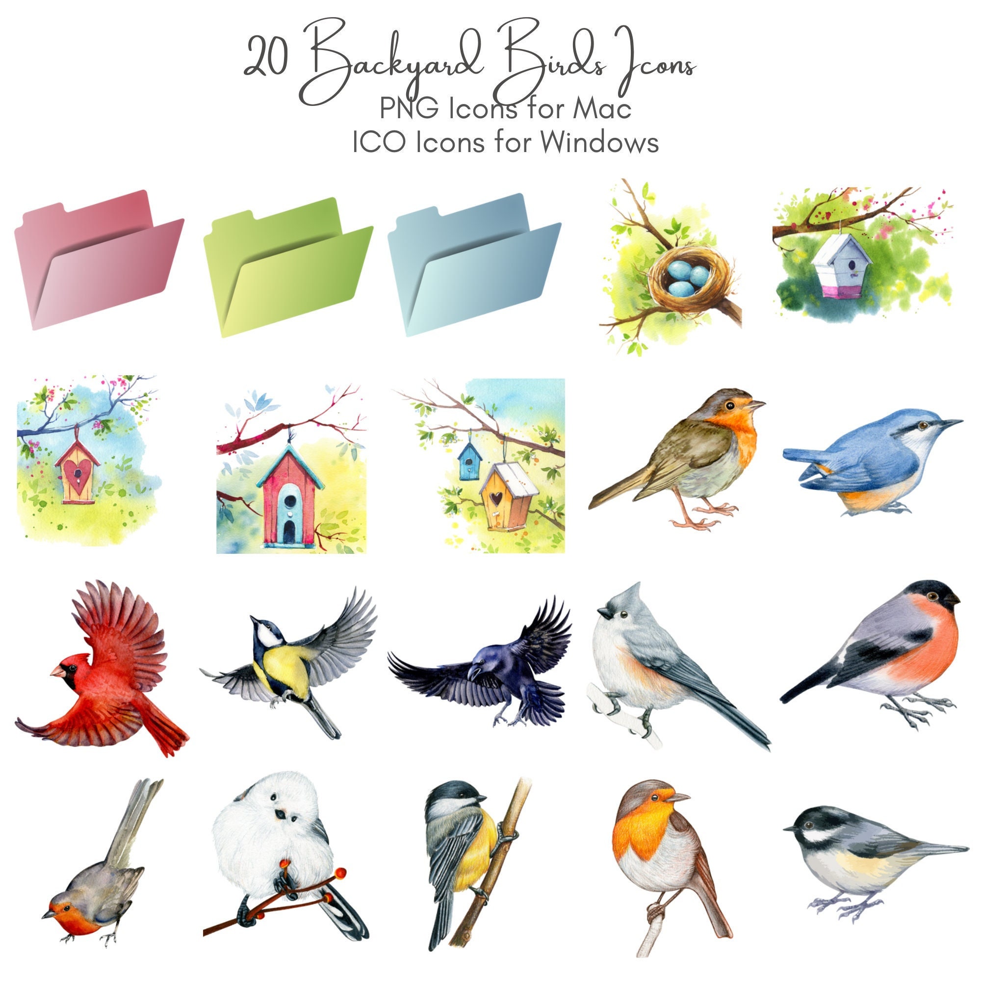 Bird Icons for Desktop and Folder Icons Works With PC Mac - Etsy Bird Icons for Desktop and Folder Icons Works With PC Mac - Etsy