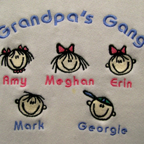 Grandma Sweatshirt, Grandpa Sweatshirt, Mom Sweatshirt, Dad Sweatshirt, PERSONALIZED CUSTOM EMBROIDERED Free Shipping via Priority Mail