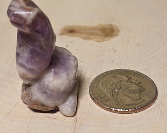 Mini Amethyst Snake , Small Keepsake, Small Carving.