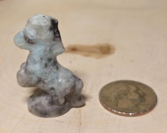 Mini Kiwi Jasper Horse, Small Keepsake, Small Carving.