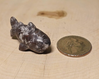 Mini Yooperlite Shark, Small Keepsake, Small Carving.