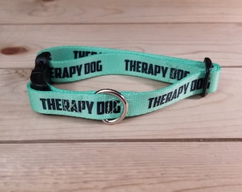3/4" Width Therapy Dog Collar, Unisex Collar, Designer, Working Dog, Therapy, Therapy Dog, Small, Extra Small