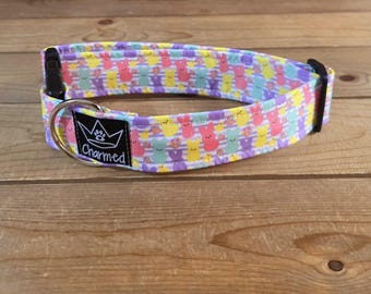 13"-26" Easter Dog Collar 1.5" Width, Pet Collar, XL, Large, Medium, Small Dog Collar, Holiday Collar, Easter, Bunny, Jelly Beans