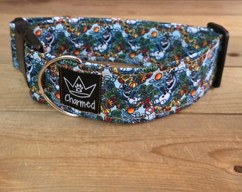 14"-28" Dog Collar 2" Width, Neon Collar, Medium, Large, XL, Snowman Of Summer, Olaf, Cartoon Collar, Buckle Dog Collar, Frozen