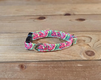 6"-12" Dog Collar 1/2" Width, Pet Collar, XS, Small, Cat, Dog Collar, Summer Fruit, Watermelon