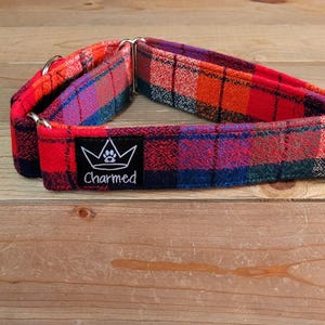 14"-27" Fido's Flannel Martingale Collar 1.5" Width, Pet Collar, Small, Medium, Large, XL, Dog Collar, Mammoth Flannel, Warm Collar, Plaid