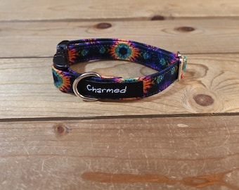 9"-18" Dog Collar 3/4" Width, Pet Collar, Small Dog Collar, Medium, Tie Dye, Summer Fun, Vibrant, Hippie Hound