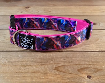 13"-26" Holographic Dog Collar 1.5" Width, Medium, Large, XL, Colorful, Waterproof Ottertex Lined