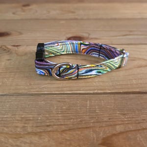 6"-12" Floral Dog Collar 1/2" Width, Pet Collar, XS, Small, Cat, Dog Collar, Spectrum Dog Collar, Colorful Collar, Buckle Collar