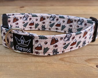 13"-26" Fall Dog Collar 1.5" Width, Pet Collar, Medium, Large, XL Dog Collar, Autumn Collar, Leaves, Seasonal Collar, Buckle Collar
