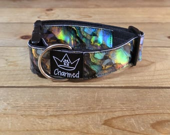 10"-18" PETITE Holographic Dog Collar 1.5" Width, Medium, Large, XL, Colorful, Waterproof Ottertex Lined