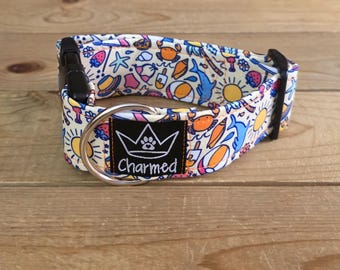 PETITE 11"-18" Dog Collar 1.5" Width, Pet Collar, Small, Beach Dog Collar, Dog Beach Collar, Buckle Dog Collar, Summer Dog