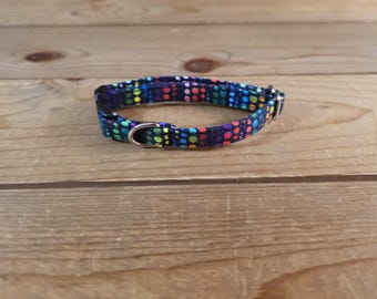5.5"-10" Spectrum Breakaway Collar 3/8" Width, Pet Wear, XS, Small, Cat, Tiny Collar, Kittens, Teacup Pup, Colorful, Fun