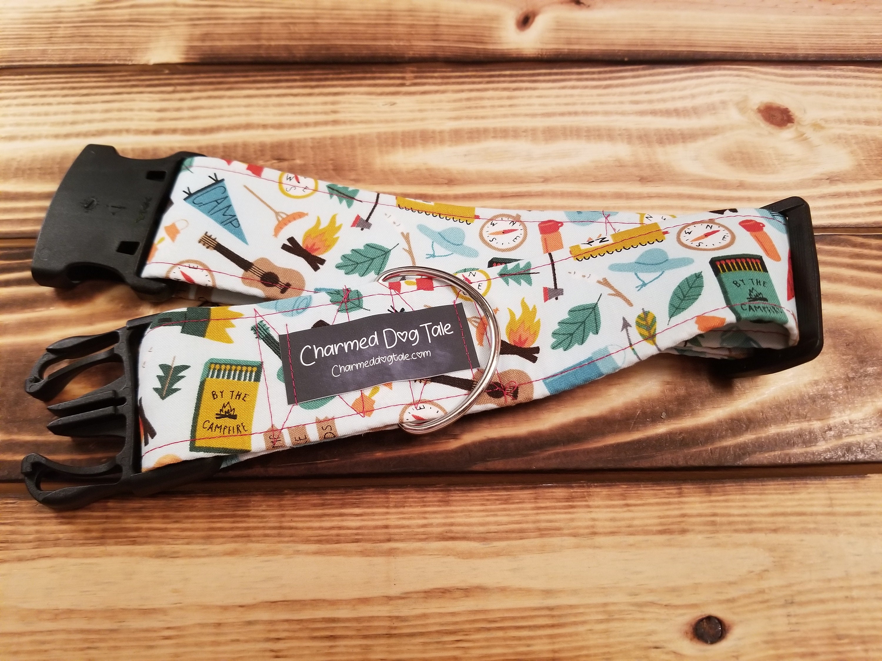 1528 Camping Dog Collar 2 Width, Pet Collar, Small, Medium, Large, Dog