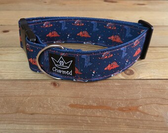 14"-28" Dog Collar 2" Width, Pet Collar, Large Dog Collar, Medium Collar, XL, 4th of July, Patriotic, Red White & Blue Collar, Holiday