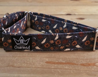 14"-27" Halloween Martingale Collar 1.5" Width, Small, Medium, Large, XL, Halloween, Holiday Martingale, Tricky or Treat, Spooky Dog