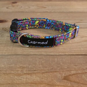 9"-18" Dog Collar 3/4" Width, Pet Collar, Medium, Small, Little Dog Collar, Floral Dog Collar, Vintage Vibes, Flowers Buckle Collar