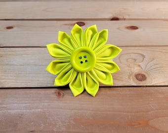 4" Kanzashi Flower, Hook and Loop Backing, Collar or Harness Flower, One Size Fits All, Dog Flower, Girly Flower, Pet Supplies