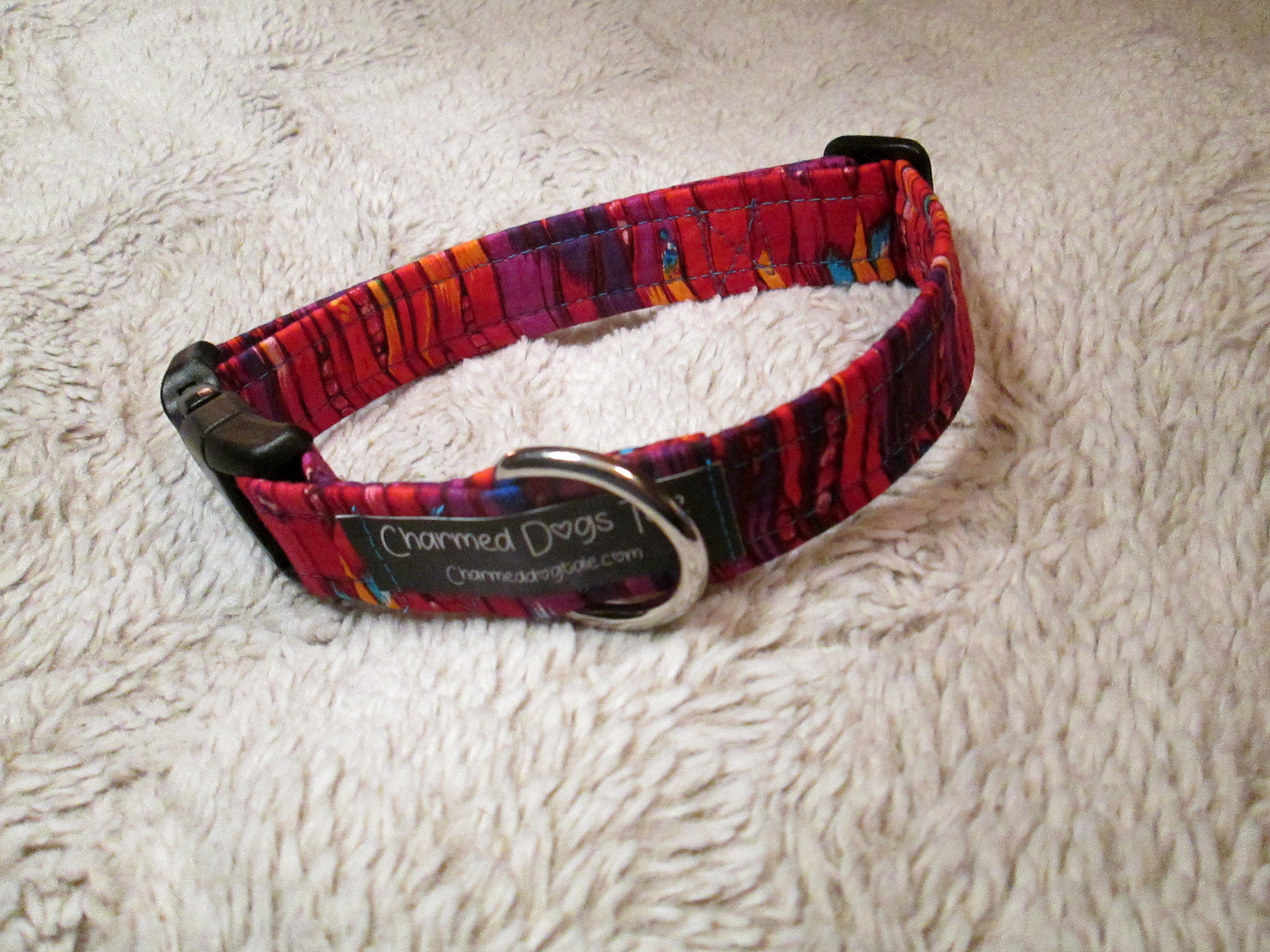 1122 Vibrance Dog Collar 1 Width, Fun Dog Collar, Fabric Collar, Pet