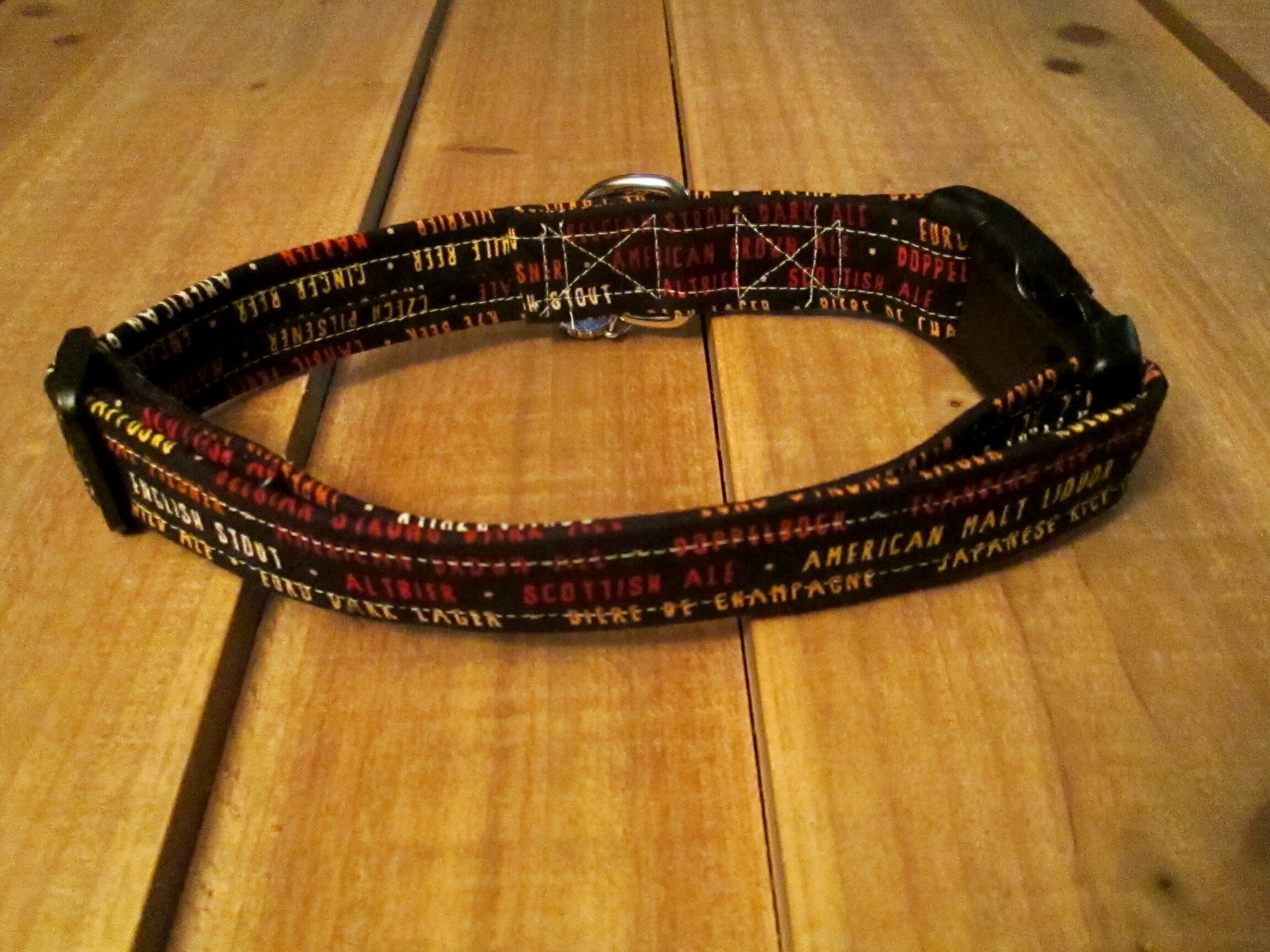 1325 Barkley & Hops Dog Collar 1 width, Fabric Dog Collar, Beer Collar