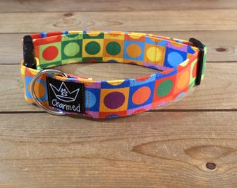 13"-26" Dog Collar 1.5" Width, Pet Collar, Medium, Large, Big Dog Collar, Geometric Collar, Colorful, Fun Collar, Abstract