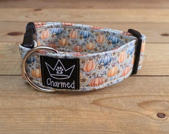 10"-18" PETITE Fall Dog Collar 1.5" Width, Small Collar, Medium, Large, XL Dog Collar, Autumn Collar, Leaves, Seasonal Collar, Buckle Collar