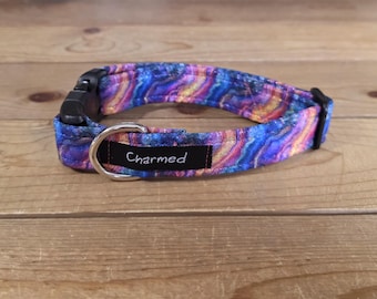 11"-22" Holographic Agate Dog Collar 1" Width, Pet Collar, Small, Medium, Large, Holographic, Crystal Collar, Agate, Sparkles, Flashy Dog