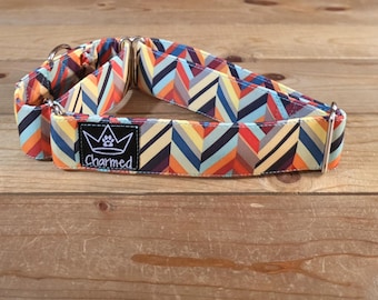 14"-27" Martingale Collar 1.5" Width, Pet Collar, Medium, Large, Big Dog Collar, Geometric Martingale, Geometric