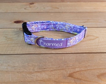 9"-18" Boho Dog Collar 3/4" Width, Pet Collar, Medium, Small,  Dog Collar, Floral Collar, Flower Dog Collar, Seashell, Ocean