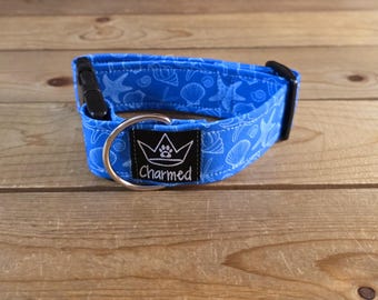 PETITE 11"-18" Dog Collar 1.5" Width, Pet Collar, Small, Seashell Dog Collar, Ocean Collar, Buckle Dog Collar, Summer Collar, Nautical