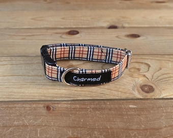 9"-18" Dog Collar 3/4" Width, Pet Collar, Small Dog Collar, Medium, Plaid Collar, Summer Plaid