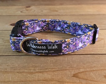 11"-21" Moth Dog Collar 1" Width, Pet Collar, Medium, Large, XL, Flowers, Summer, Floral Dog Collar, Buckle Dog Collar, Cottagecore