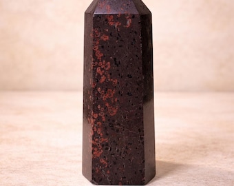 Plum Jasper Tower, 12.75oz  5" Tall, Beautiful Tower, Home Decor, Reiki, Healing, Dark Tower, DOESN'T STAND STRAIGHT up.