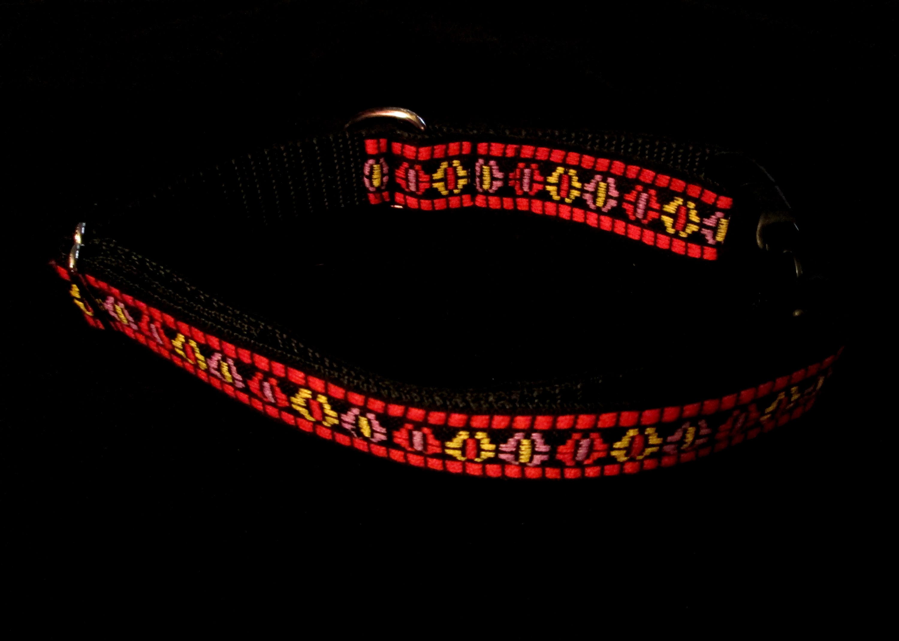 1323 Harmonious Hounds Dog Collar 1 Width, Guitar Strap Collar, Fancy