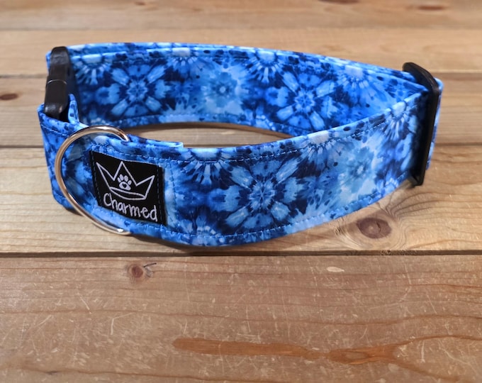 Featured listing image: 14"-28" Dog Collar 2" Width, Pet Collar, Medium, Large, XL, Tie Dye, Summer Fun, Vibrant, Hippie Hound