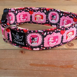 14"-28" Valentine's Day Dog Collar 2" Width, Pet Collar, Small, Medium, Large, XL, Collar, Holiday Collar, Doggy Love Collar, Woof You
