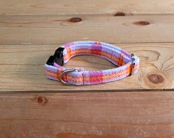 6"-12 Fido's Flannel Dog Collar 1/2" Width, Pet Collar, XS, Small, Cat, Dog Collar, Mammoth Flannel, Warm Collar, Plaid