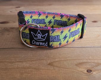 PETITE 11"-18" Dog Collar 1.5" Width, Pet Collar, Small Dog Collar, Feral Dog Collar, Buckle Dog Collar, Fun Dog Collar, Sarcastic, Funny