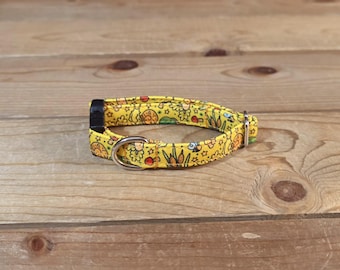 6"-12" Dog Collar 1/2" Width, Pet Collar, XS, Small, Cat, Dog Collar, Snail Collar, Nature, Summer