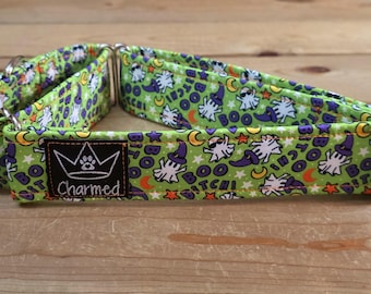 14"-27" Swear Halloween Martingale Collar 1.5" Width, Small, Medium, Large, XL, Halloween, Tricky or Treat, Spooky Dog, Boo Bitches