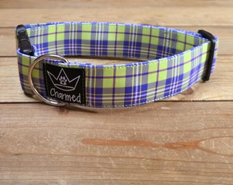 13"-26" Dog Collar 1.5" Width, Pet Collar, Medium, Small, Large, XL, Plaid Dog Collar, Neon Dog Collar, Girly
