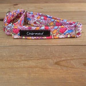 12"-22" Martingale Collar 1" Width, Pet Collar, Medium, Large Dog Collar, XL, Bright Dog Collar, Summer, Candy, Snacks, Throwback Snacks