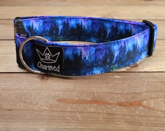 13"-26" Dog Collar 1.5" Width, Pet Collar, Medium, Small, Large, XL, Landscape Dog Collar, Mountain Dog Collar, Camping, Nature